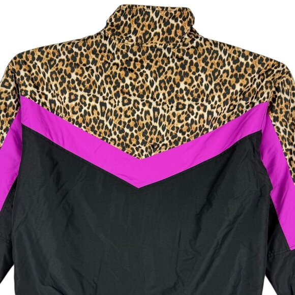American Eagle Women's Lined Leopard Print Black Windbreaker Jacket Size XL NWOT - Picture 4 of 10